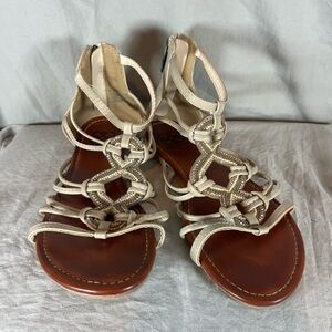 Daisy Fuentes Cream Beaded Sandals